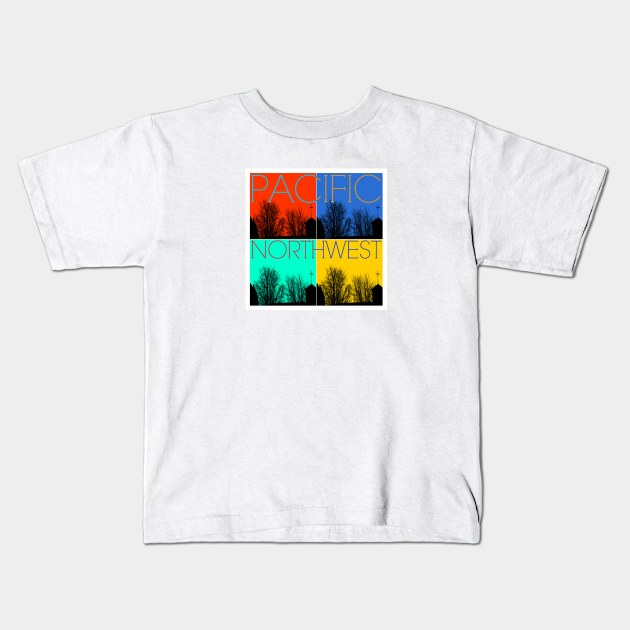 Pacific Northwest Color Grid Kids T-Shirt by TheDaintyTaurus